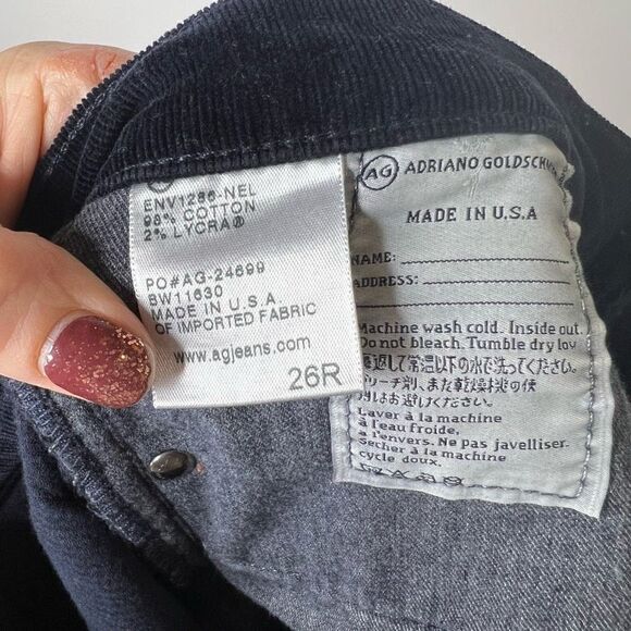 AG Adriano Goldschmeid Navy Blue Corduroys Pants Micro - Picture 8 of 8